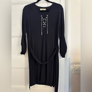 Michael Kors Navy Lace-Up Dress